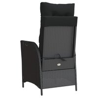 Tuinstoelen 2 st verstelbaar met kussens poly rattan zwart