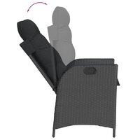 Tuinstoelen 2 st verstelbaar met kussens poly rattan zwart