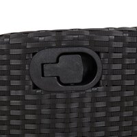 Tuinstoelen 2 st verstelbaar met kussens poly rattan zwart