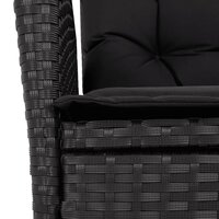 Tuinstoelen 2 st verstelbaar met kussens poly rattan zwart