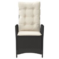 Tuinstoelen 2 st verstelbaar met kussens poly rattan zwart