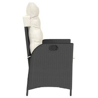 Tuinstoelen 2 st verstelbaar met kussens poly rattan zwart