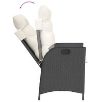 Tuinstoelen 2 st verstelbaar met kussens poly rattan zwart