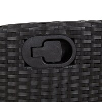Tuinstoelen 2 st verstelbaar met kussens poly rattan zwart