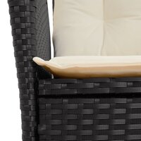 Tuinstoelen 2 st verstelbaar met kussens poly rattan zwart