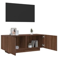 Tv-meubel 100x35x40 cm bewerkt hout bruin eikenkleur