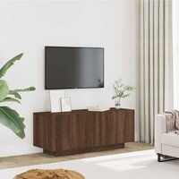 Tv-meubel 100x35x40 cm bewerkt hout bruin eikenkleur