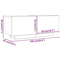 Tv-meubel 100x35x40 cm bewerkt hout bruin eikenkleur
