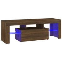 Tv-meubel met LED-verlichting 120x35x40 cm bruin eikenkleur