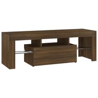 Tv-meubel met LED-verlichting 120x35x40 cm bruin eikenkleur