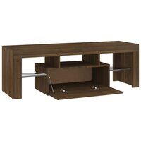 Tv-meubel met LED-verlichting 120x35x40 cm bruin eikenkleur