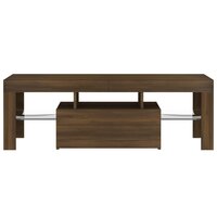 Tv-meubel met LED-verlichting 120x35x40 cm bruin eikenkleur