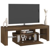 Tv-meubel met LED-verlichting 120x35x40 cm bruin eikenkleur