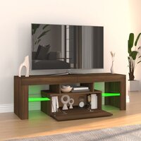 Tv-meubel met LED-verlichting 120x35x40 cm bruin eikenkleur
