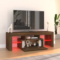Tv-meubel met LED-verlichting 120x35x40 cm bruin eikenkleur