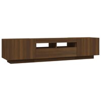 2-delige Tv-meubelset met LED bewerkt hout bruineiken