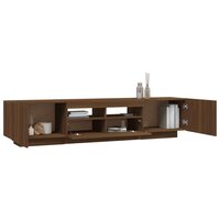 2-delige Tv-meubelset met LED bewerkt hout bruineiken