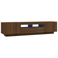 2-delige Tv-meubelset met LED bewerkt hout bruineiken