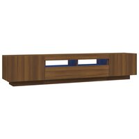 2-delige Tv-meubelset met LED bewerkt hout bruineiken