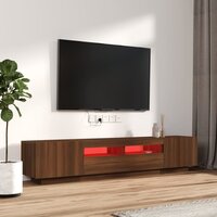 2-delige Tv-meubelset met LED bewerkt hout bruineiken