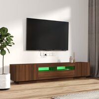 2-delige Tv-meubelset met LED bewerkt hout bruineiken