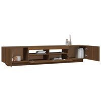 2-delige Tv-meubelset met LED bewerkt hout bruineiken