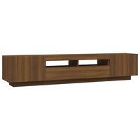 2-delige Tv-meubelset met LED bewerkt hout bruineiken
