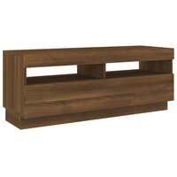 2-delige Tv-meubelset met LED bewerkt hout bruineiken