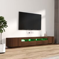 3-delige Tv-meubelset met LED bewerkt hout bruineiken