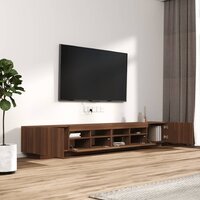 3-delige Tv-meubelset met LED bewerkt hout bruineiken
