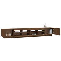 3-delige Tv-meubelset met LED bewerkt hout bruineiken