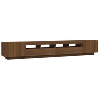 3-delige Tv-meubelset met LED bewerkt hout bruineiken