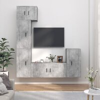 5-delige Tv-meubelset bewerkt hout betongrijs