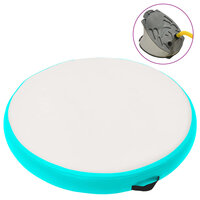 Gymnastiekmat met pomp opblaasbaar 100x100x10 cm PVC groen