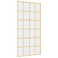 Schuifdeur 102,5x205 cm helder ESG-glas en aluminium goudkleur