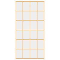 Schuifdeur 102,5x205 cm helder ESG-glas en aluminium goudkleur