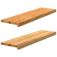 Vensterbanken 2 st 90x30x2 cm massief eikenhout lichtbruin