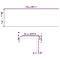 Vensterbanken 2 st 80x30x2 cm massief eikenhout lichtbruin