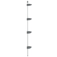 Doucherekje 4-laags telescopisch hoekmodel aluminium zilver