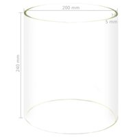 Cilinder voor hotdog verwarmer 200x240 mm glas