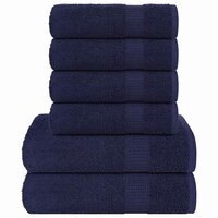 6-delige Handdoekenset 360 g/m&sup2; 100% katoen marineblauw