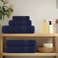 6-delige Handdoekenset 360 g/m&sup2; 100% katoen marineblauw