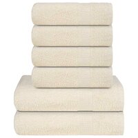 6-delige Handdoekenset 360 g/m&sup2; 100% katoen cr&egrave;mekleurig