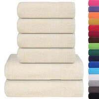 6-delige Handdoekenset 360 g/m&sup2; 100% katoen cr&egrave;mekleurig