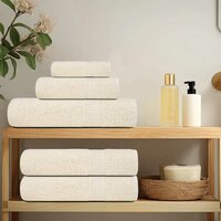 6-delige Handdoekenset 360 g/m&sup2; 100% katoen cr&egrave;mekleurig