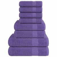 8-delige Handdoekenset 360 g/m&sup2; 100% katoen paars