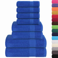 8-delige Handdoekenset 360 g/m&sup2; 100% katoen blauw