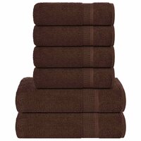 6-delige Handdoekenset 360 g/m&sup2; 100% katoen bruin