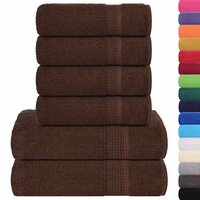 6-delige Handdoekenset 360 g/m&sup2; 100% katoen bruin