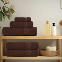 6-delige Handdoekenset 360 g/m&sup2; 100% katoen bruin